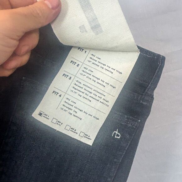 Rag & Bone Mens Fit 1 Aero Skinny 30Wx32L Dark Indigo Stretch Jeans McGregor NWT - Picture 7 of 10